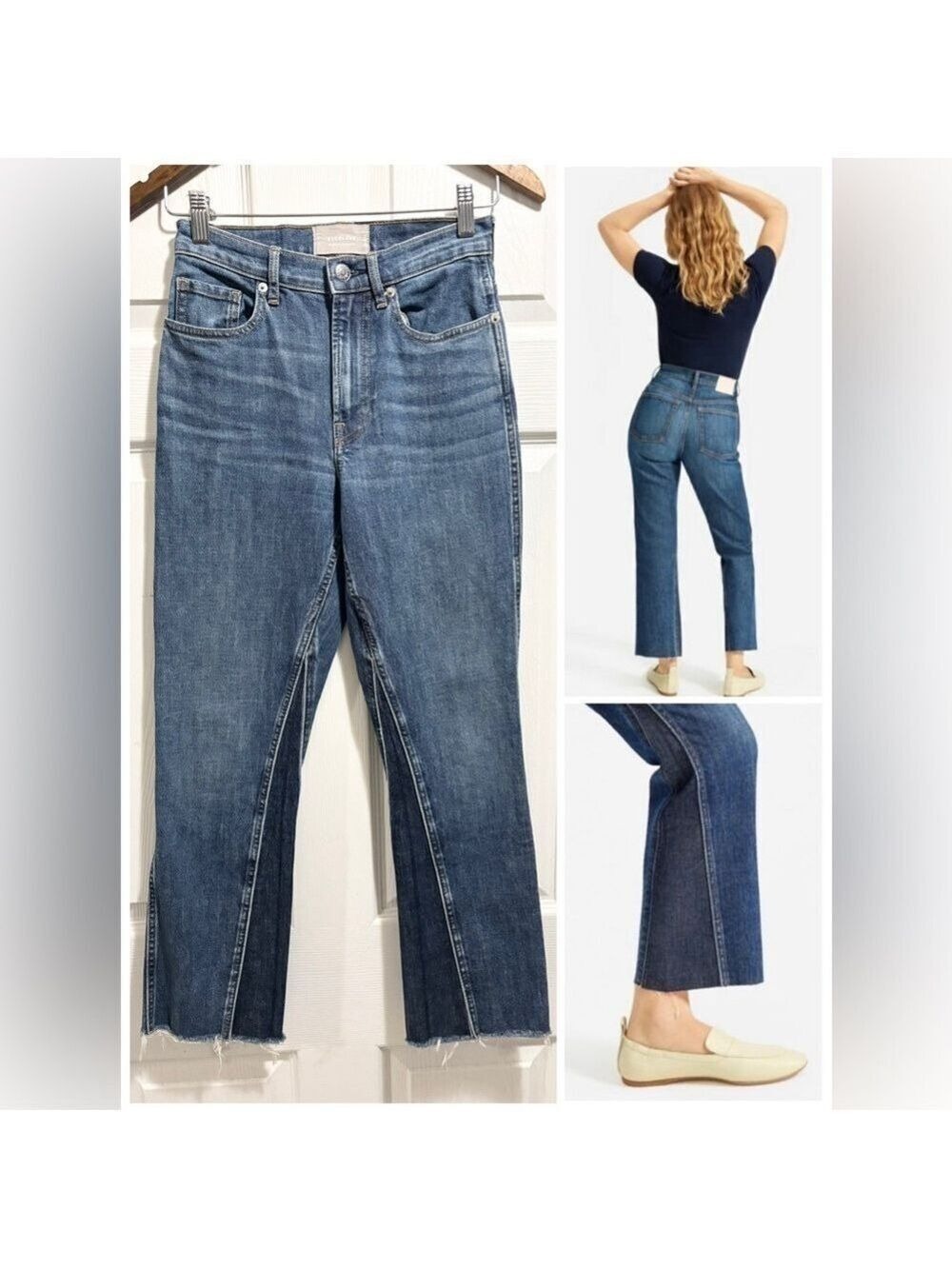 Everlane The Cheeky Bootcut Jeans Raw Hem Size 25
